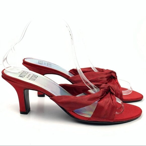 Mooties Tootsies collection heels size 7.5 deep crimson red satin formal - Picture 12 of 12